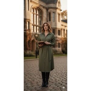 french connection green shirt dress French Connection Women's Long Shirt Dress